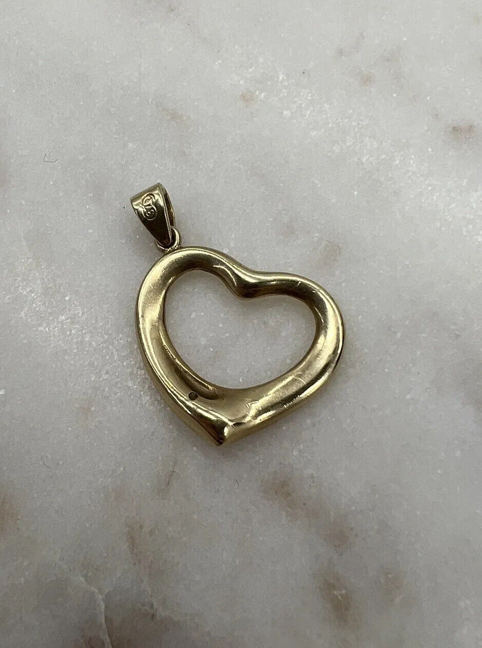 9Ct Yellow Gold Diamond Heart Pendant