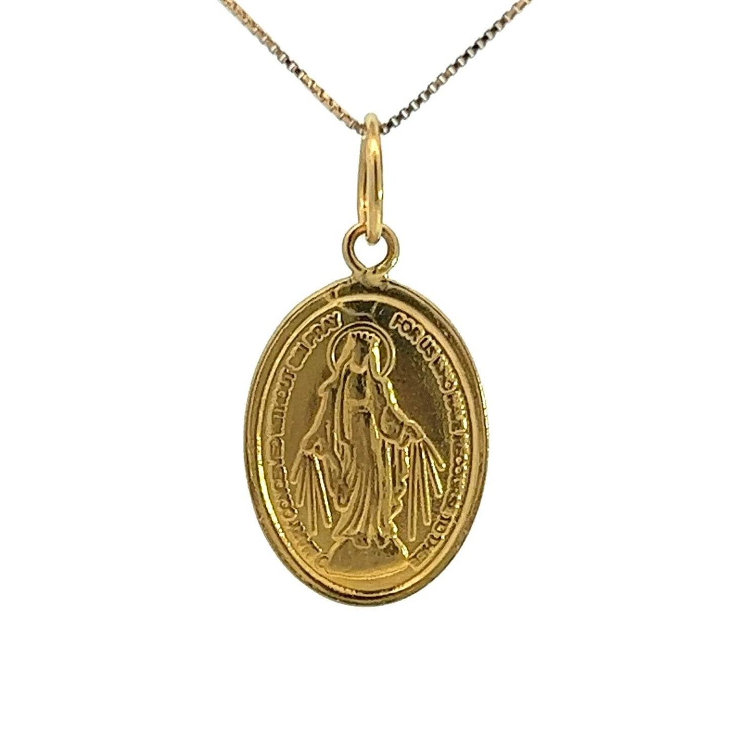 22Ct Yellow Gold Mary Medal Pendant