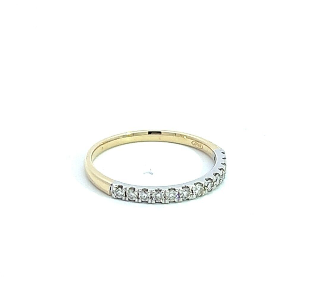 9Ct Yellow & White Gold .25 Carat TW Diamond Band Half Eternity Ring