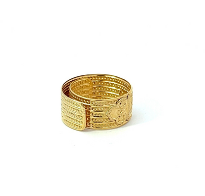 18Ct Yellow Gold Detailed Adjustable Size Wrap Around Ring