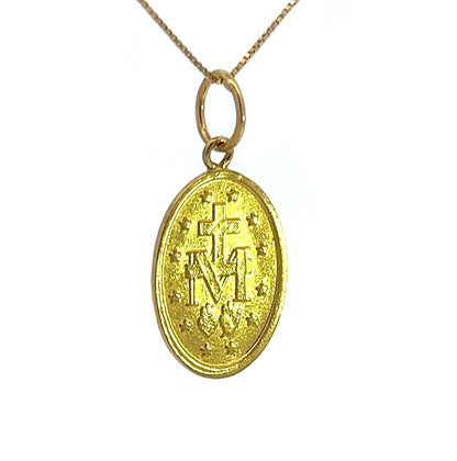 22Ct Yellow Gold Mary Medal Pendant