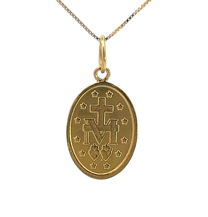 22Ct Yellow Gold Mary Medal Pendant