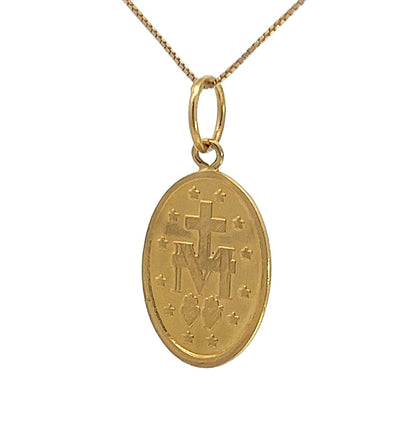 22Ct Yellow Gold Mary Medal Pendant