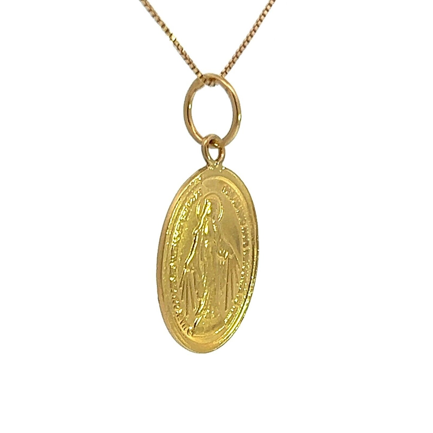 22Ct Yellow Gold Mary Medal Pendant