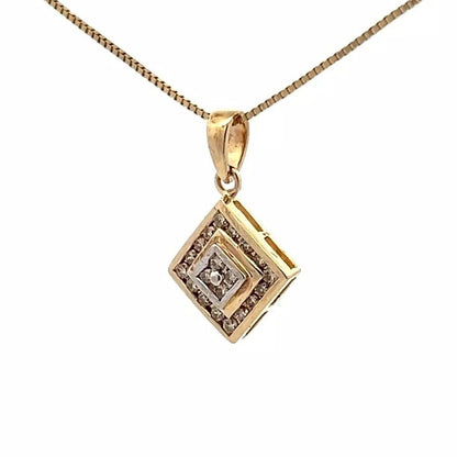 9Ct Two-Toned Gold 0.20 TW Diamond Charm Pendant