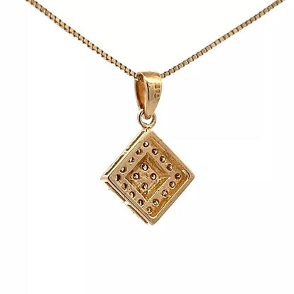 9Ct Two-Toned Gold 0.20 TW Diamond Charm Pendant