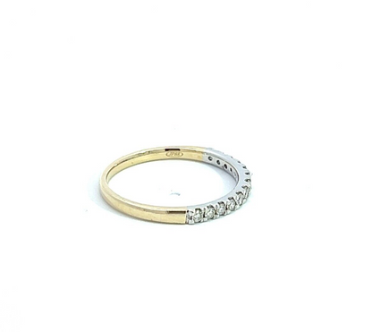 9Ct Yellow & White Gold .25 Carat TW Diamond Band Half Eternity Ring