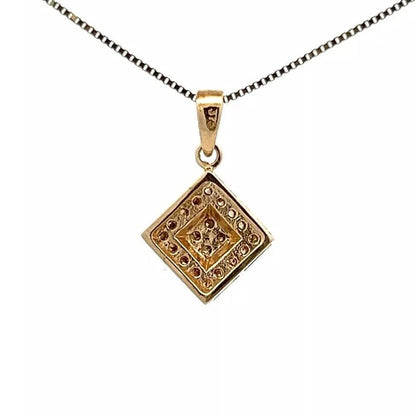 9Ct Two-Toned Gold 0.20 TW Diamond Charm Pendant