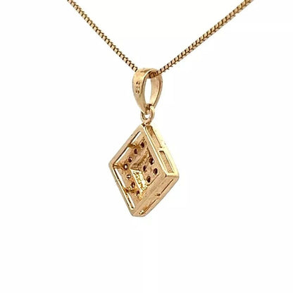 9Ct Two-Toned Gold 0.20 TW Diamond Charm Pendant