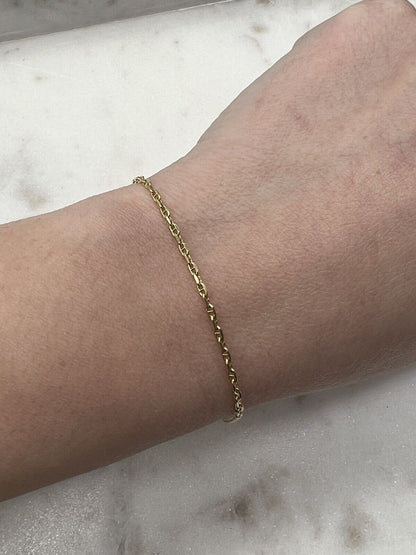 18Ct Yellow Gold Chain 'U' Shaped Bracelet 17cm