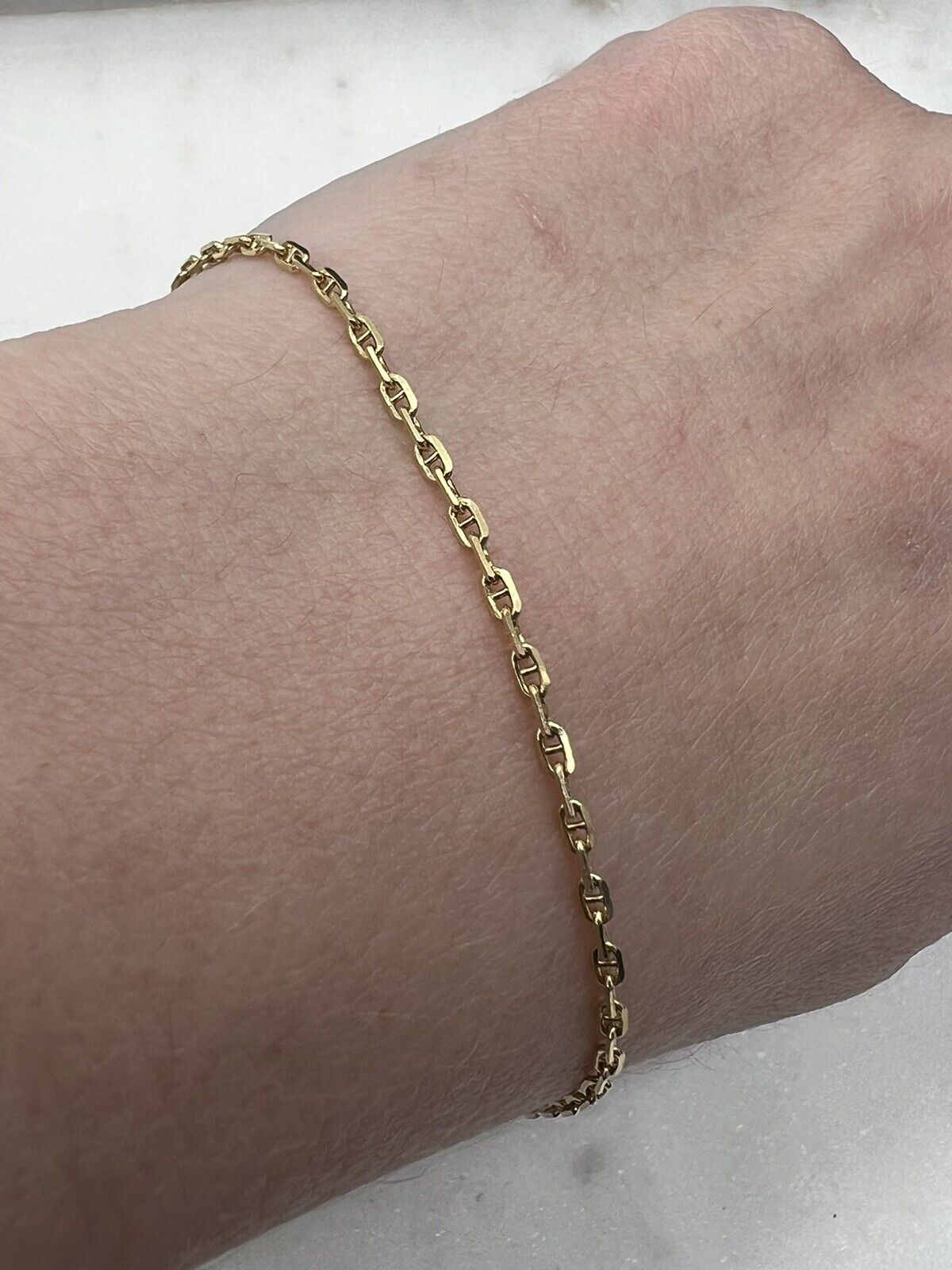 18Ct Yellow Gold Chain 'U' Shaped Bracelet 17cm