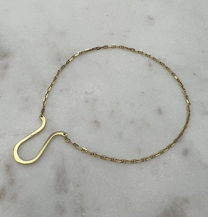 18Ct Yellow Gold Chain 'U' Shaped Bracelet 17cm