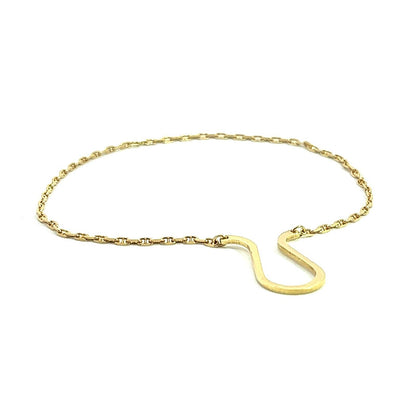 18Ct Yellow Gold Chain 'U' Shaped Bracelet 17cm