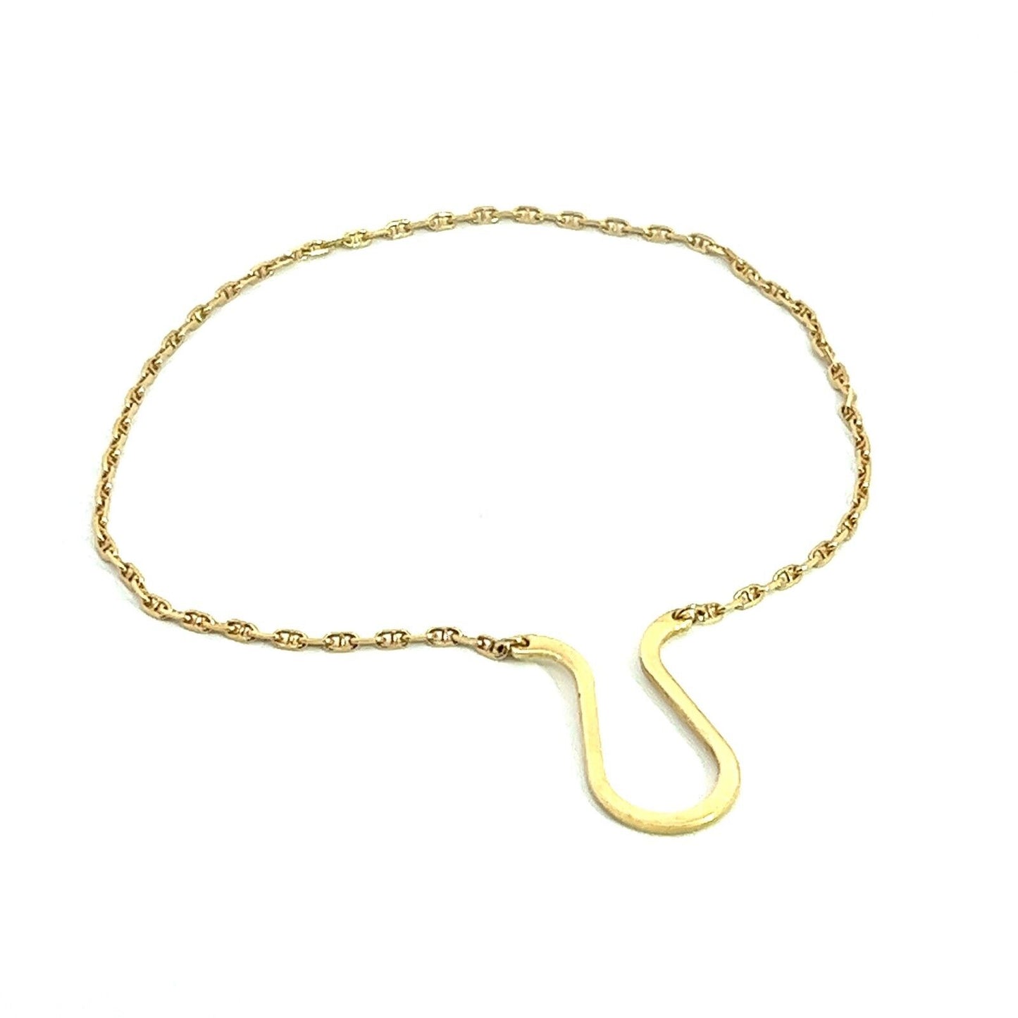 18Ct Yellow Gold Chain 'U' Shaped Bracelet 17cm