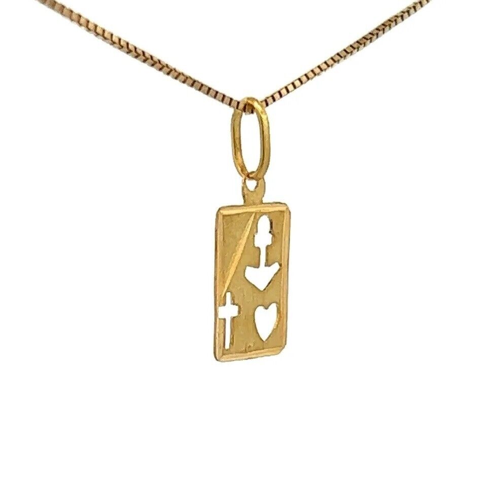 18Ct Yellow Gold Vintage 'Faith, Hope & Charity' Pendant