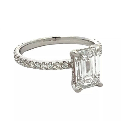 Platinum Emerald Cut 2.14 Carat TW Laboratory Grown Diamond Ring