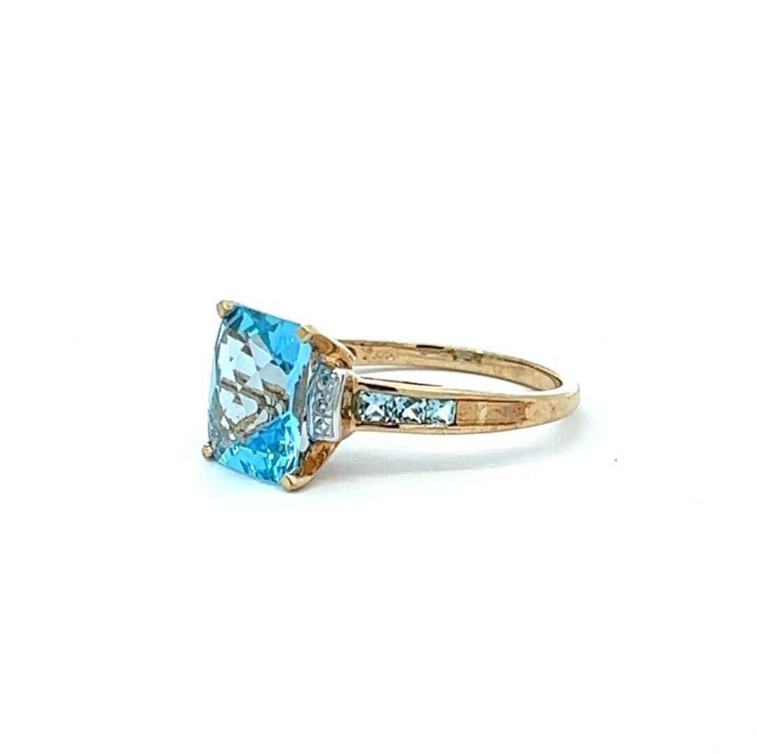 9Ct Yellow Gold Blue Gemstone Ring