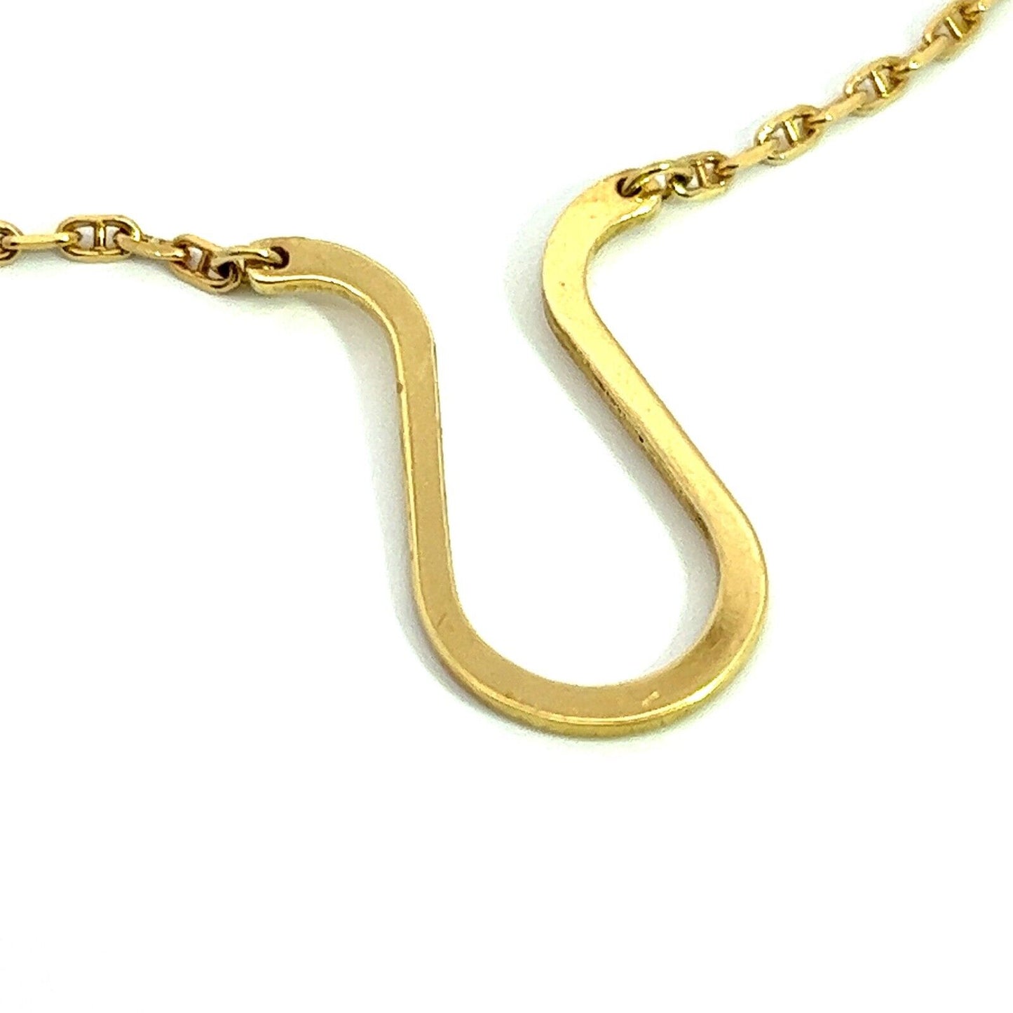 18Ct Yellow Gold Chain 'U' Shaped Bracelet 17cm