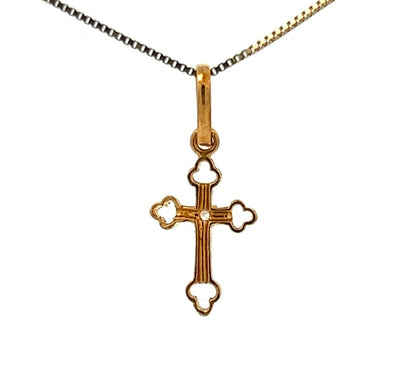 22Ct Yellow Gold Miniature CZ Cross Pendant