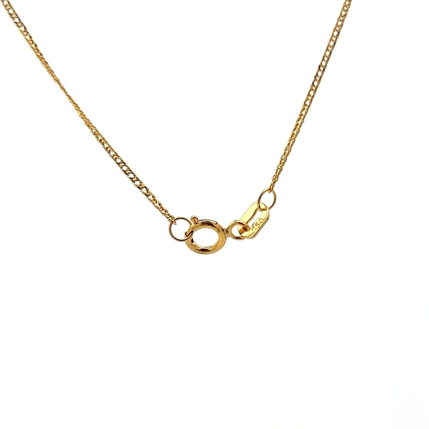 18Ct Yellow Gold Heart Pendant and 18Ct 46cm Trace Chain Necklace Set