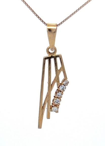 9Ct Yellow Gold Diamond Detail Pendant