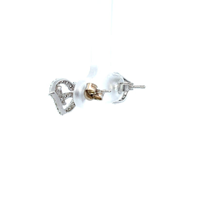 18Ct White Gold CZ Stud Earrings