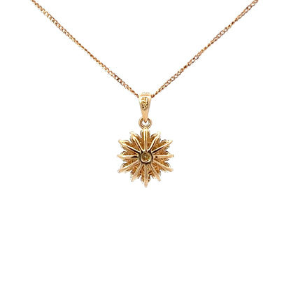 9Ct Yellow Gold Diamond Cluster Pendant