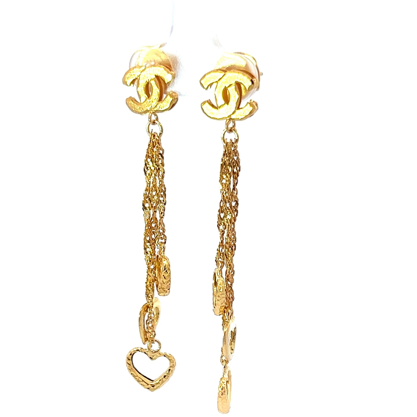 18Ct Yellow Gold Chanel Style Chandelier Earrings