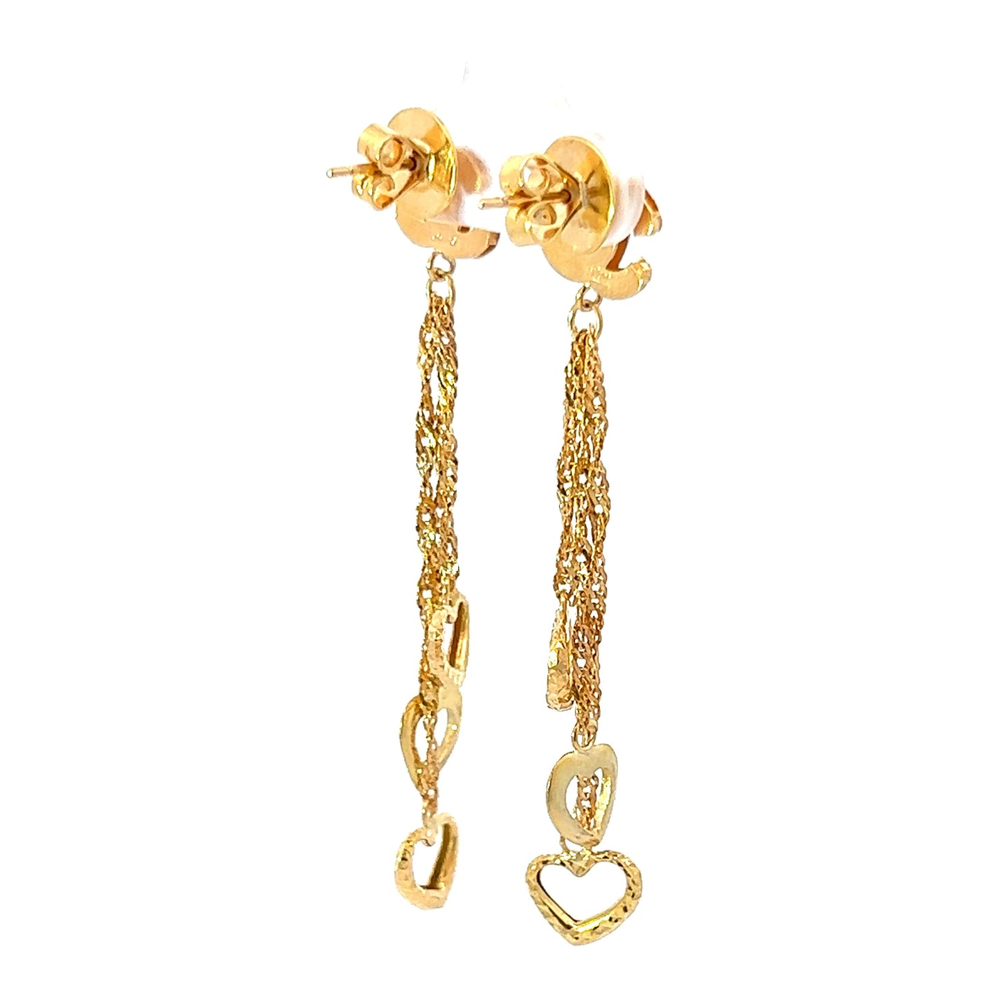 18Ct Yellow Gold Chanel Style Chandelier Earrings