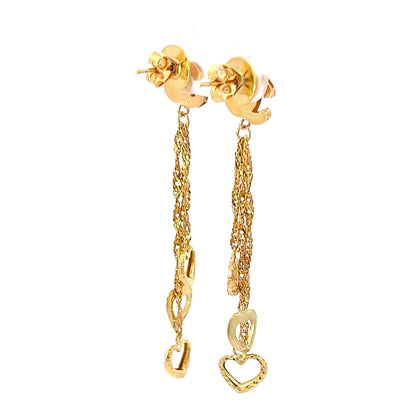 18Ct Yellow Gold Chanel Style Chandelier Earrings