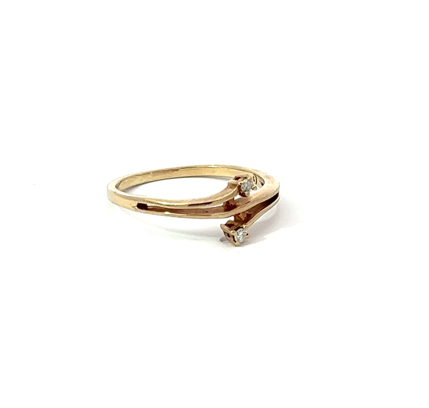 9Ct Yellow Gold Diamond Split Shank Ring