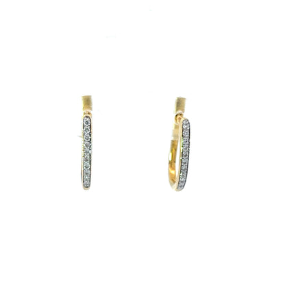 18Ct Yellow Gold Diamond Huggie Hoop Earrings