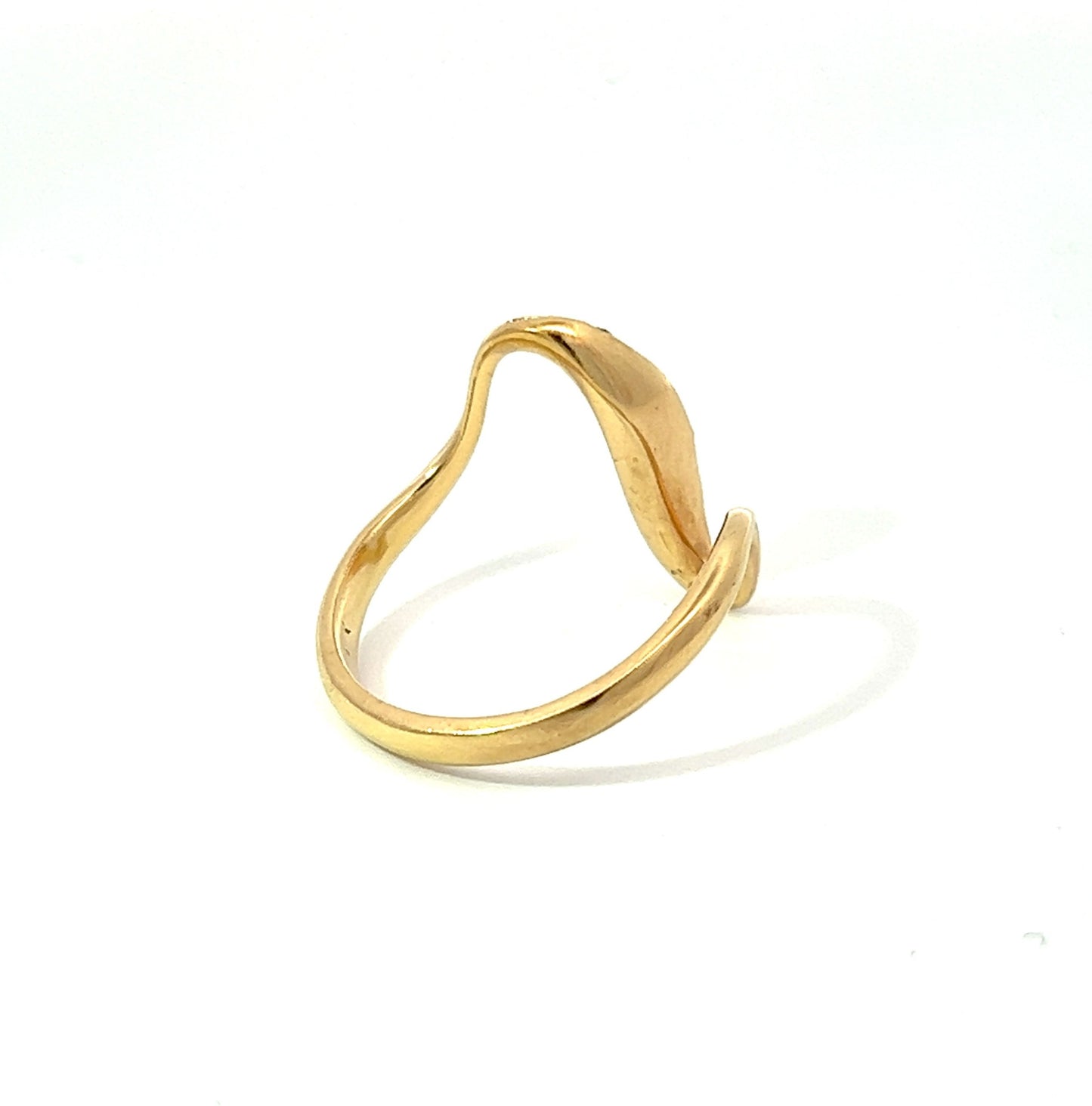 18Ct Yellow Gold CZ Abstract Ring