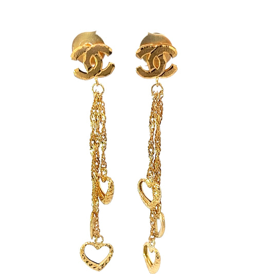 18Ct Yellow Gold Chanel Style Chandelier Earrings