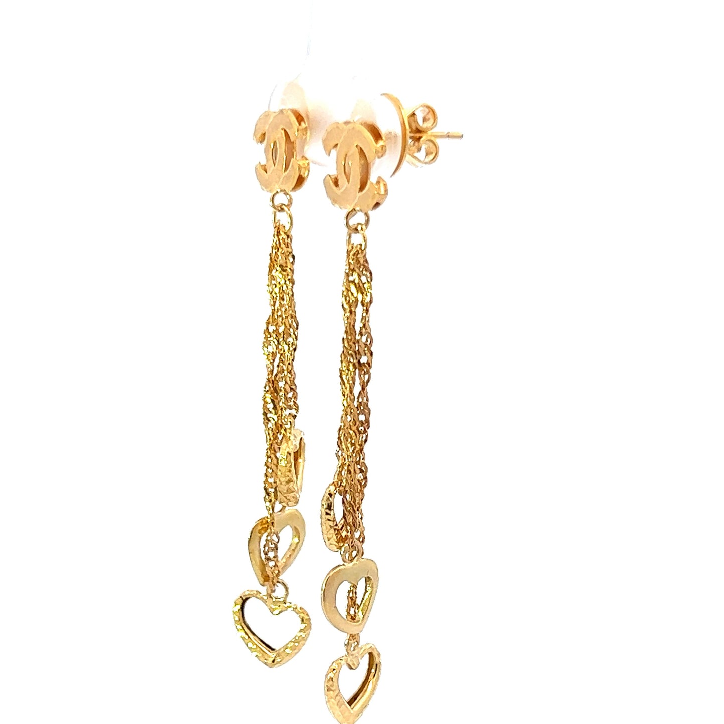 18Ct Yellow Gold Chanel Style Chandelier Earrings