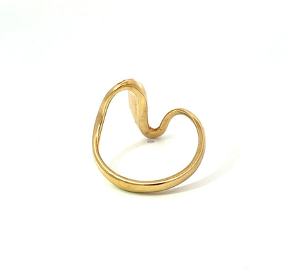 18Ct Yellow Gold CZ Abstract Ring