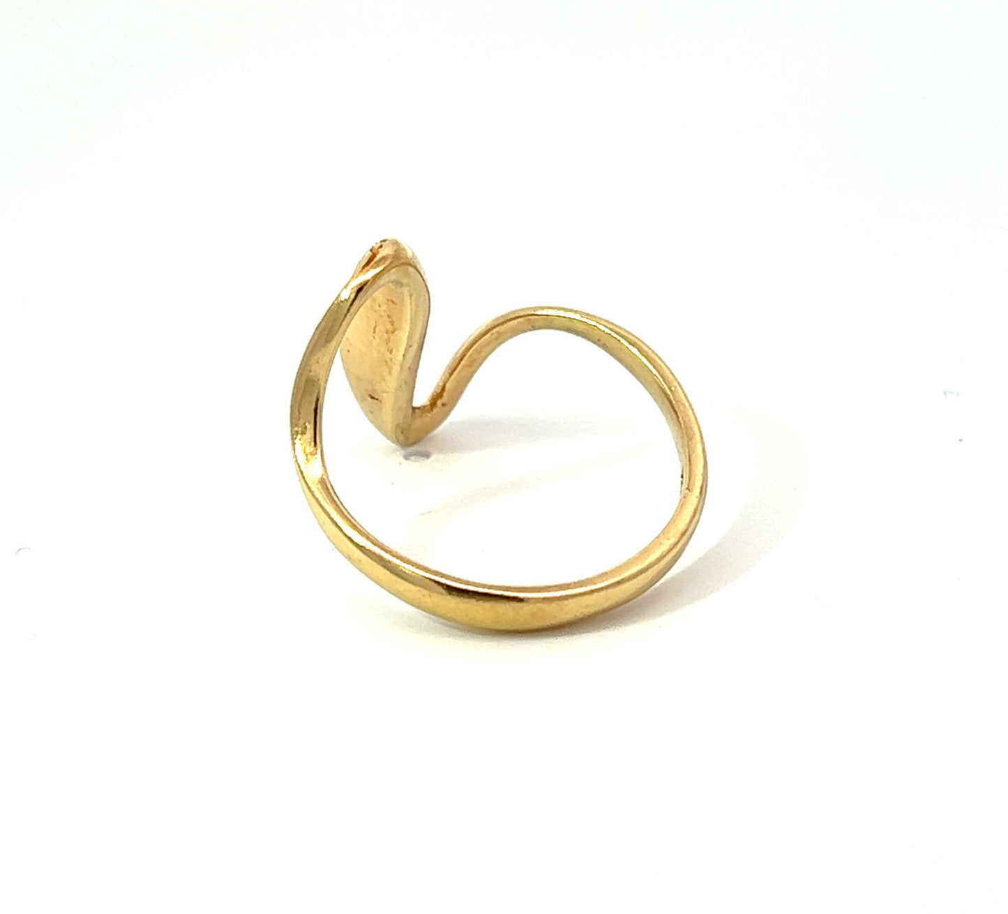 18Ct Yellow Gold CZ Abstract Ring