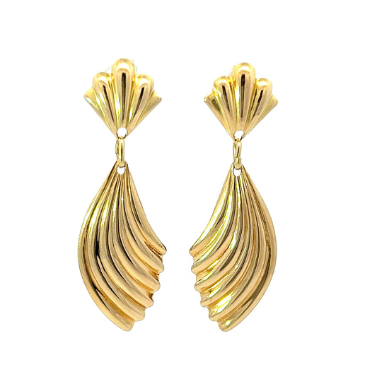 18Ct Yellow Gold Drop Earrings