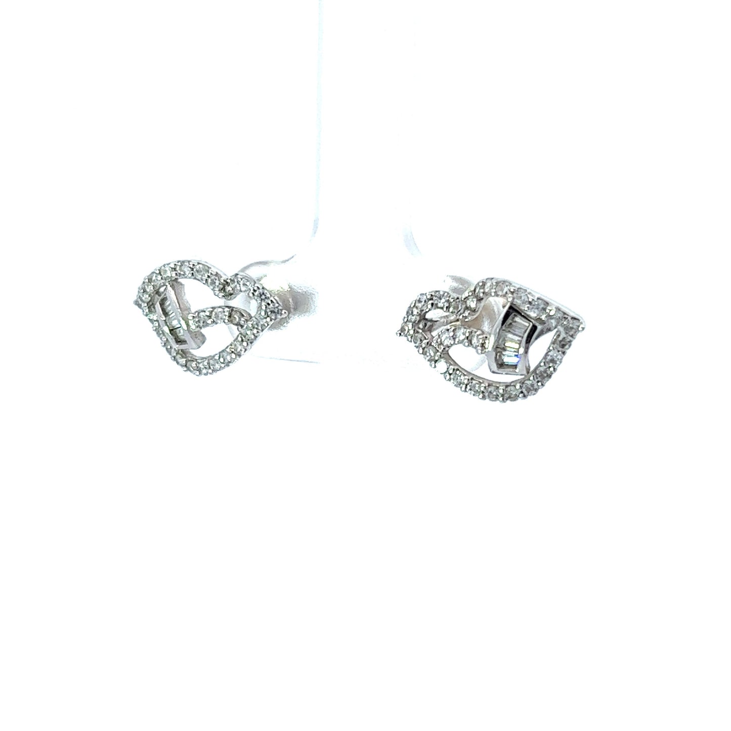 18Ct White Gold CZ Stud Earrings