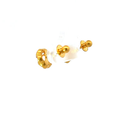 22Ct Yellow Gold CZ Floral Stud Earrings