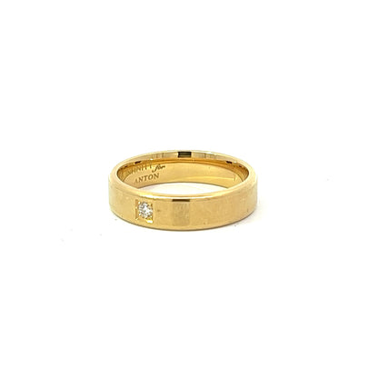 18Ct Yellow Gold Men's Diamond Band Ring