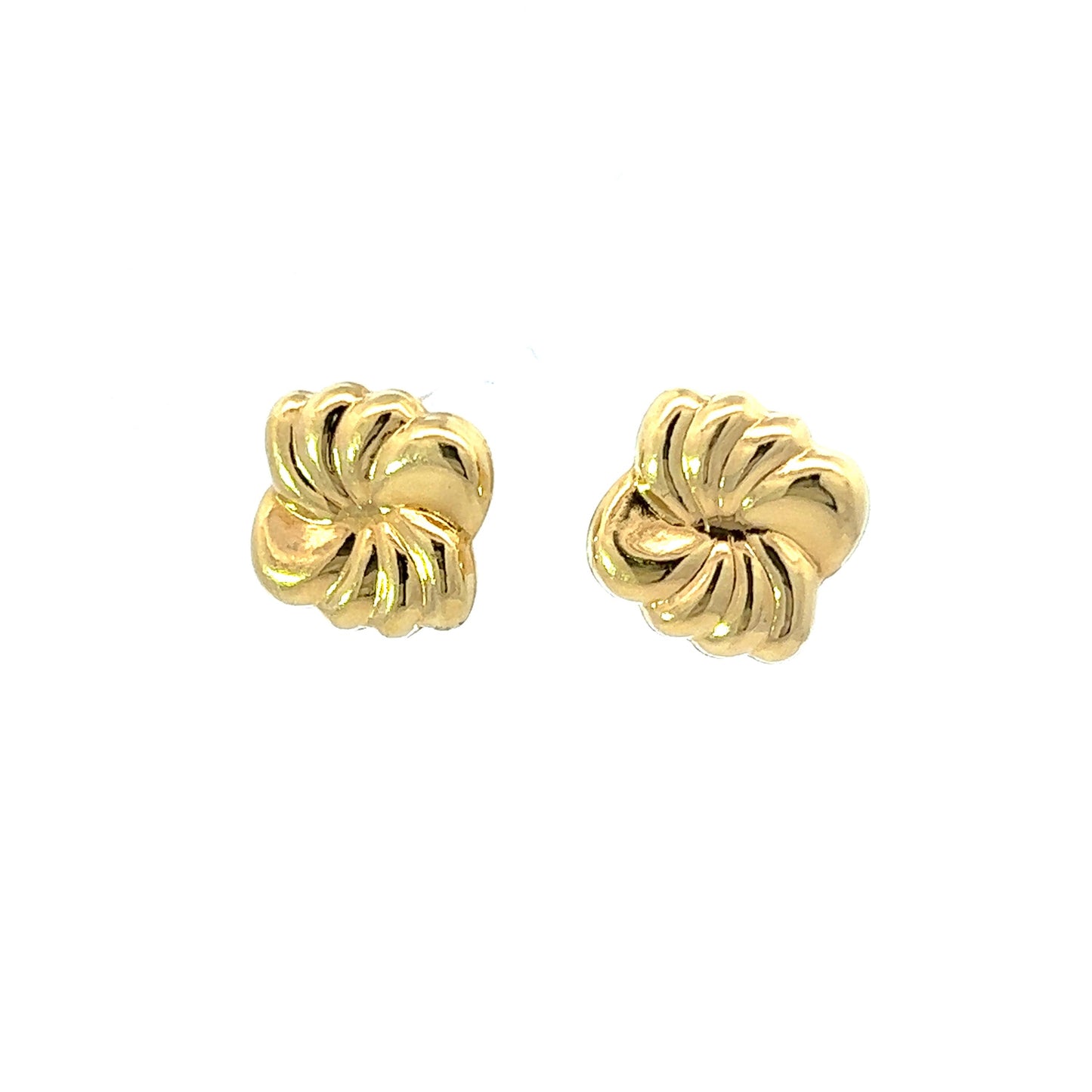 18Ct Yellow Gold Floral Stud Earrings