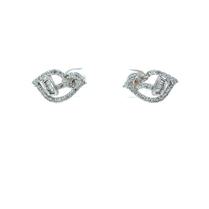 18Ct White Gold CZ Stud Earrings