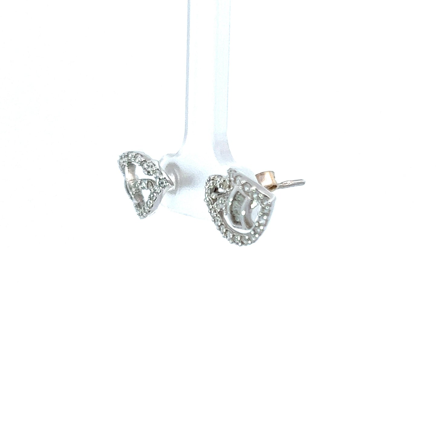 18Ct White Gold CZ Stud Earrings