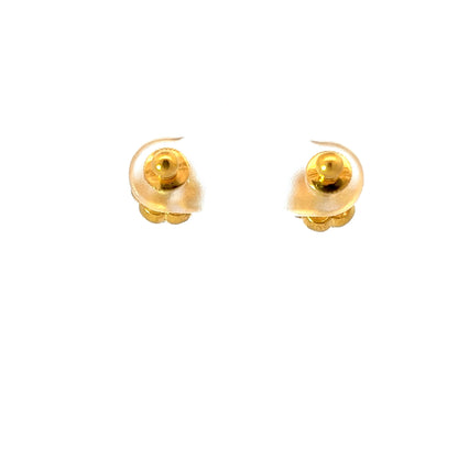 22Ct Yellow Gold CZ Floral Stud Earrings