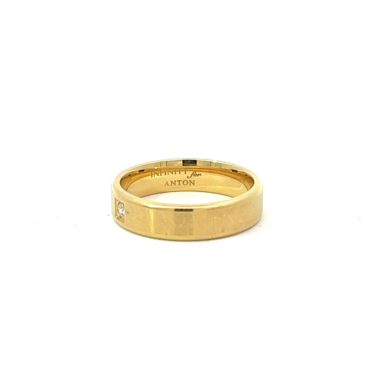 18Ct Yellow Gold Men's Diamond Band Ring