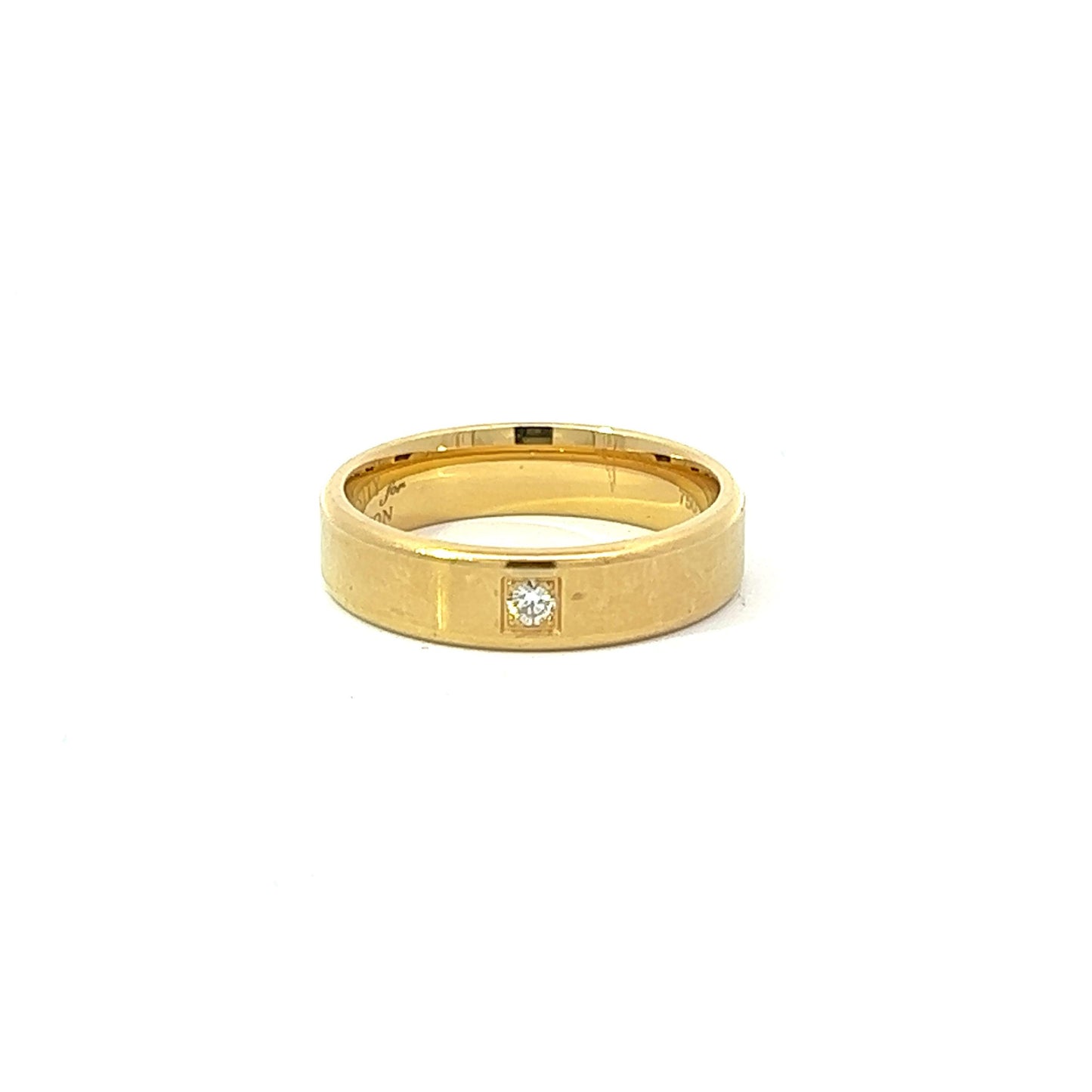 18Ct Yellow Gold Men's Diamond Band Ring