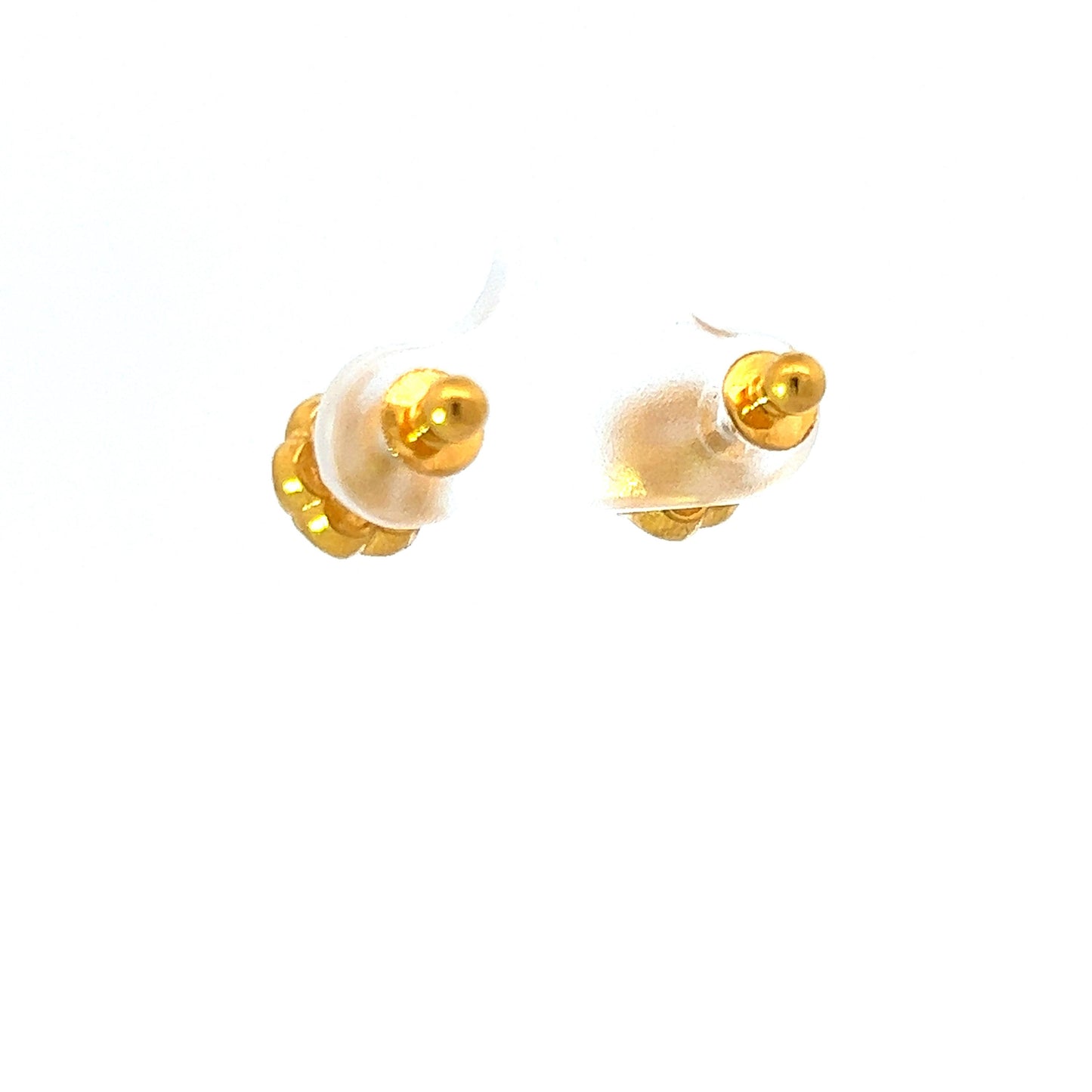 22Ct Yellow Gold CZ Floral Stud Earrings