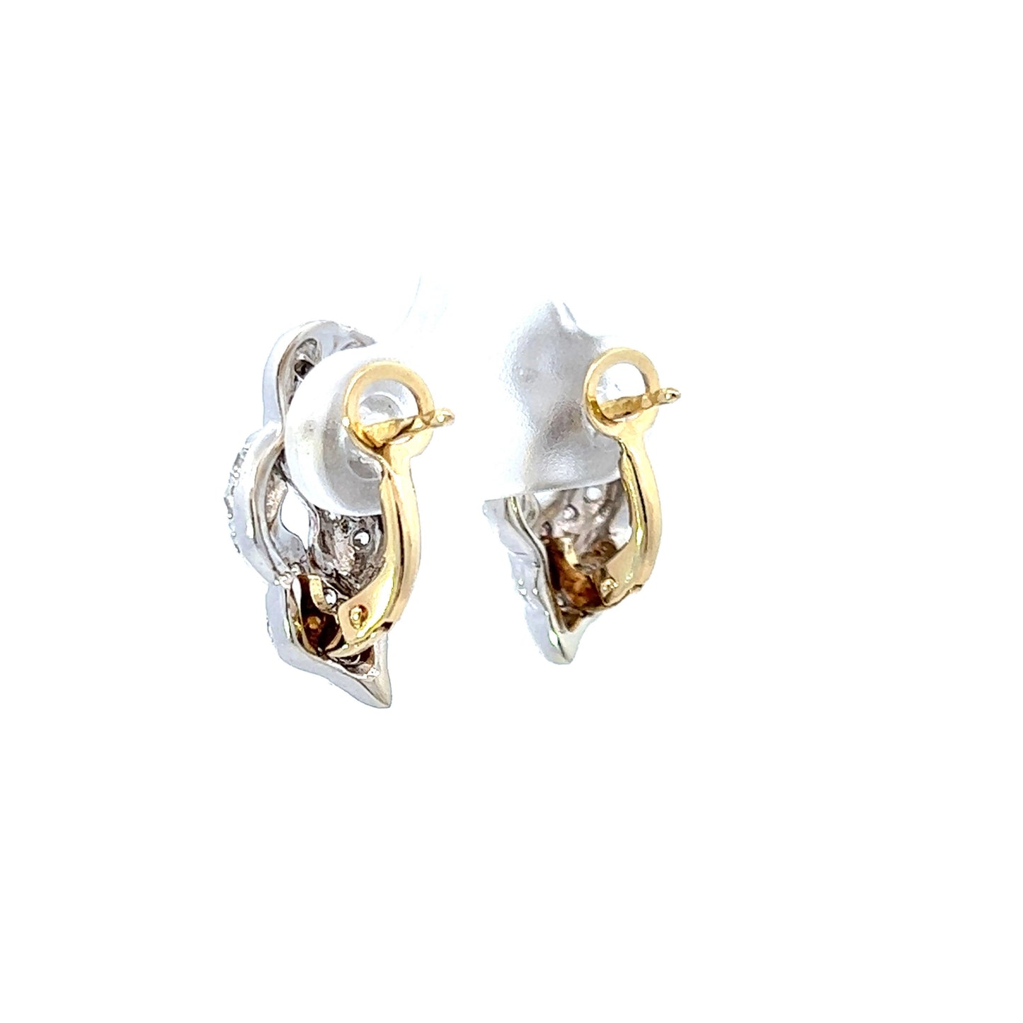 18Ct Two-Toned Gold CZ Statement Earrings