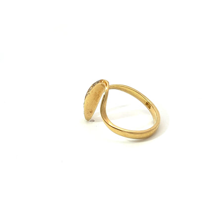 18Ct Yellow Gold CZ Abstract Ring